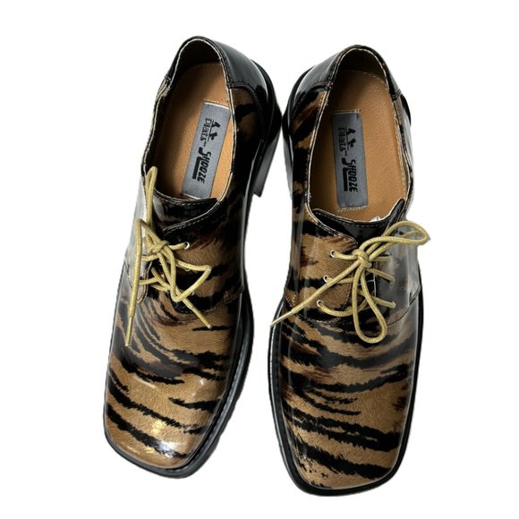 Vintage Tan Gold Zebra Oxford Formal Dress Shoe Rare OOAK NWOT - Picture 12 of 12